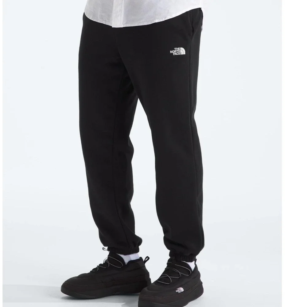 The North Face Sweatpants Mens M Black Circular Design Fleece Joggers Logo